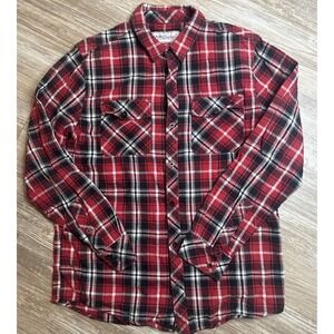 EMPYRE Surplus Co Button-Up Flannel Shirt Long Sleeve Mens Large Red Black